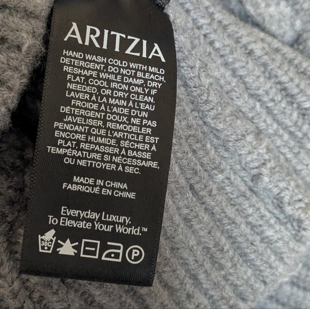 Aritzia The Group by Babaton Cable Knit Crewneck Sweater - Gray - Size 1 Great - Picture 5 of 5